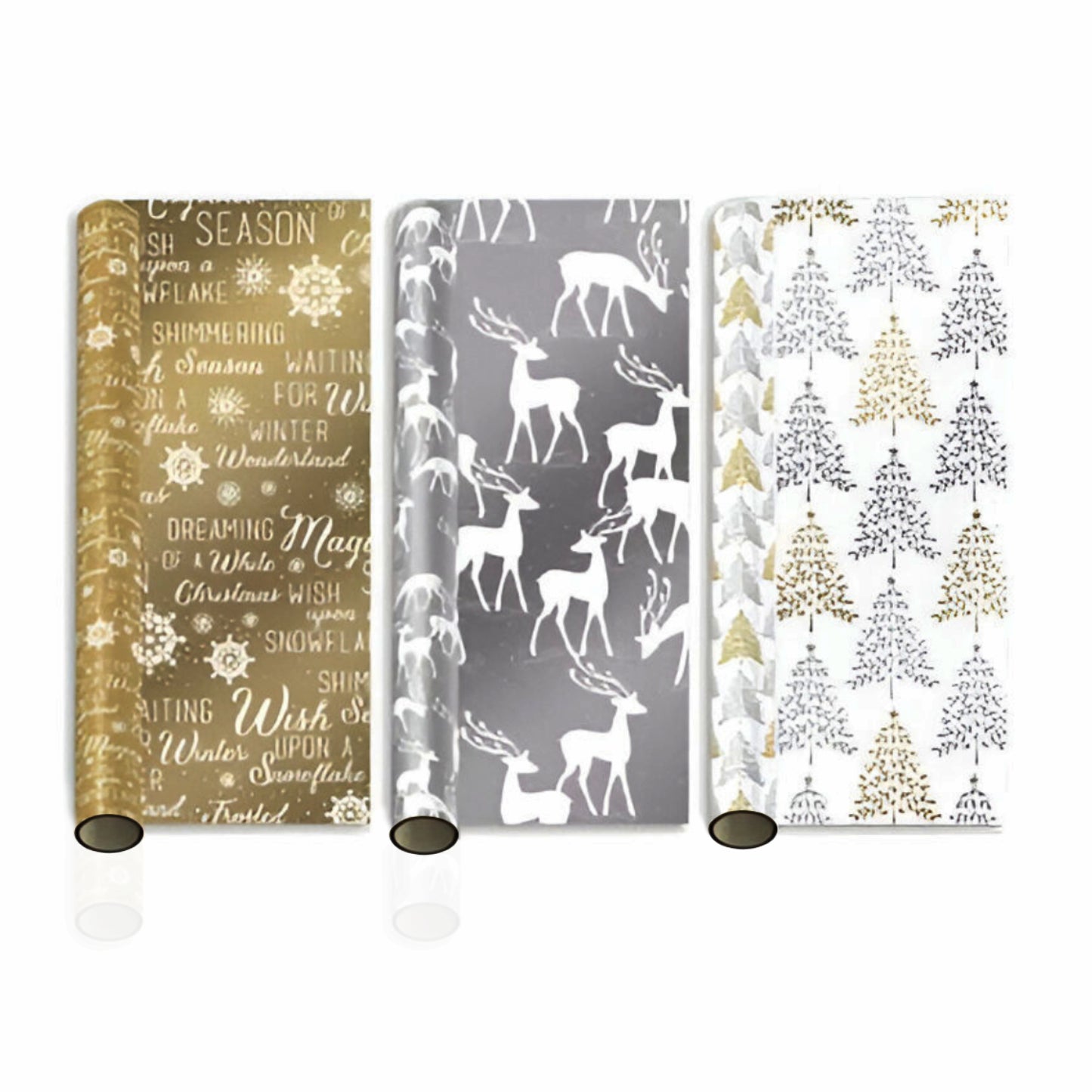 Christmas Wrapping Paper Rolls Mixed Metallics