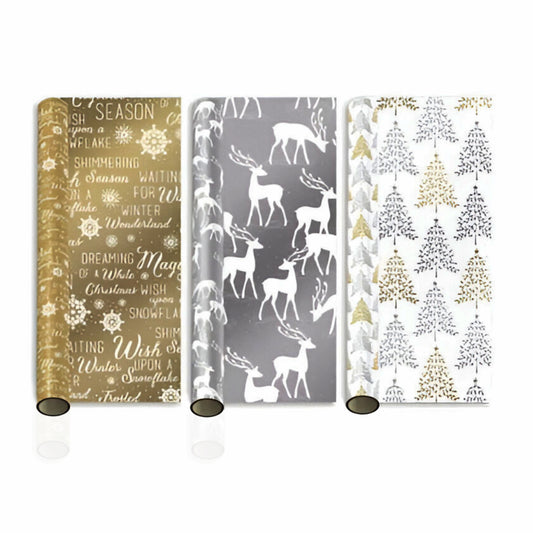 Christmas Wrapping Paper Rolls Mixed Metallics