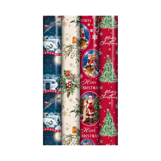 Christmas Wrapping Paper Rolls Cute Xmas Characters