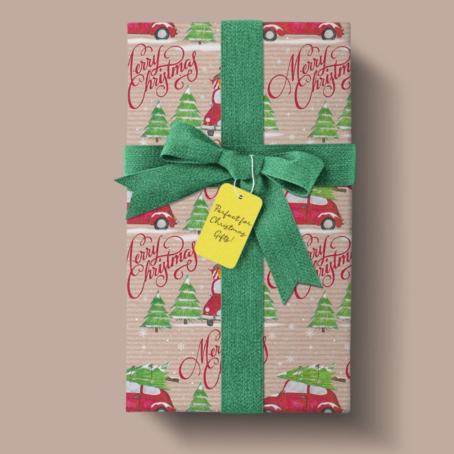 Christmas Wrapping Paper Roll Traditional Tartan Reindeer