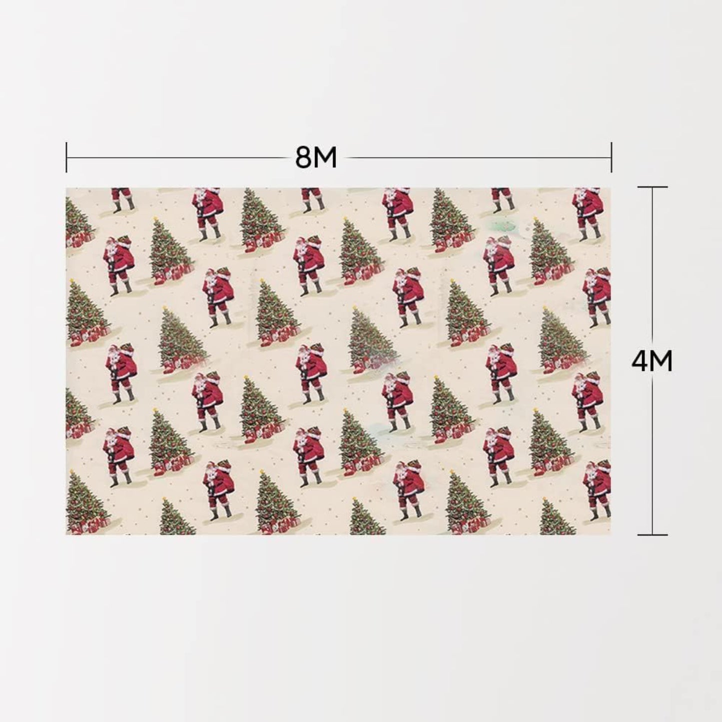 Christmas Wrapping Paper Roll Traditional Santa