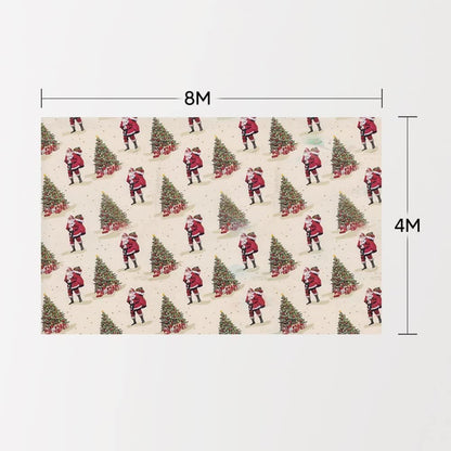 Christmas Wrapping Paper Roll Traditional Santa