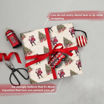 Christmas Wrapping Paper Roll Traditional Santa