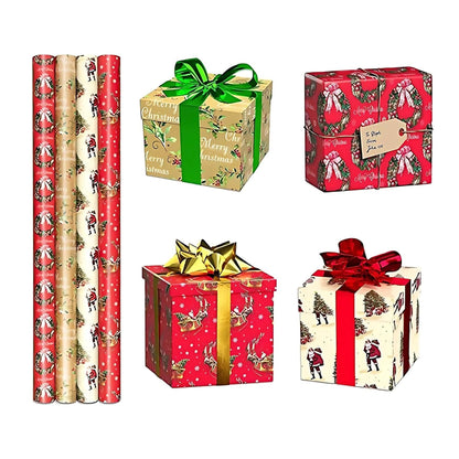 Christmas Wrapping Paper Roll Traditional Santa