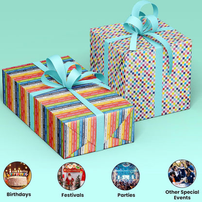 Happy Birthday Gift Wrapping Paper Roll Pattern Design