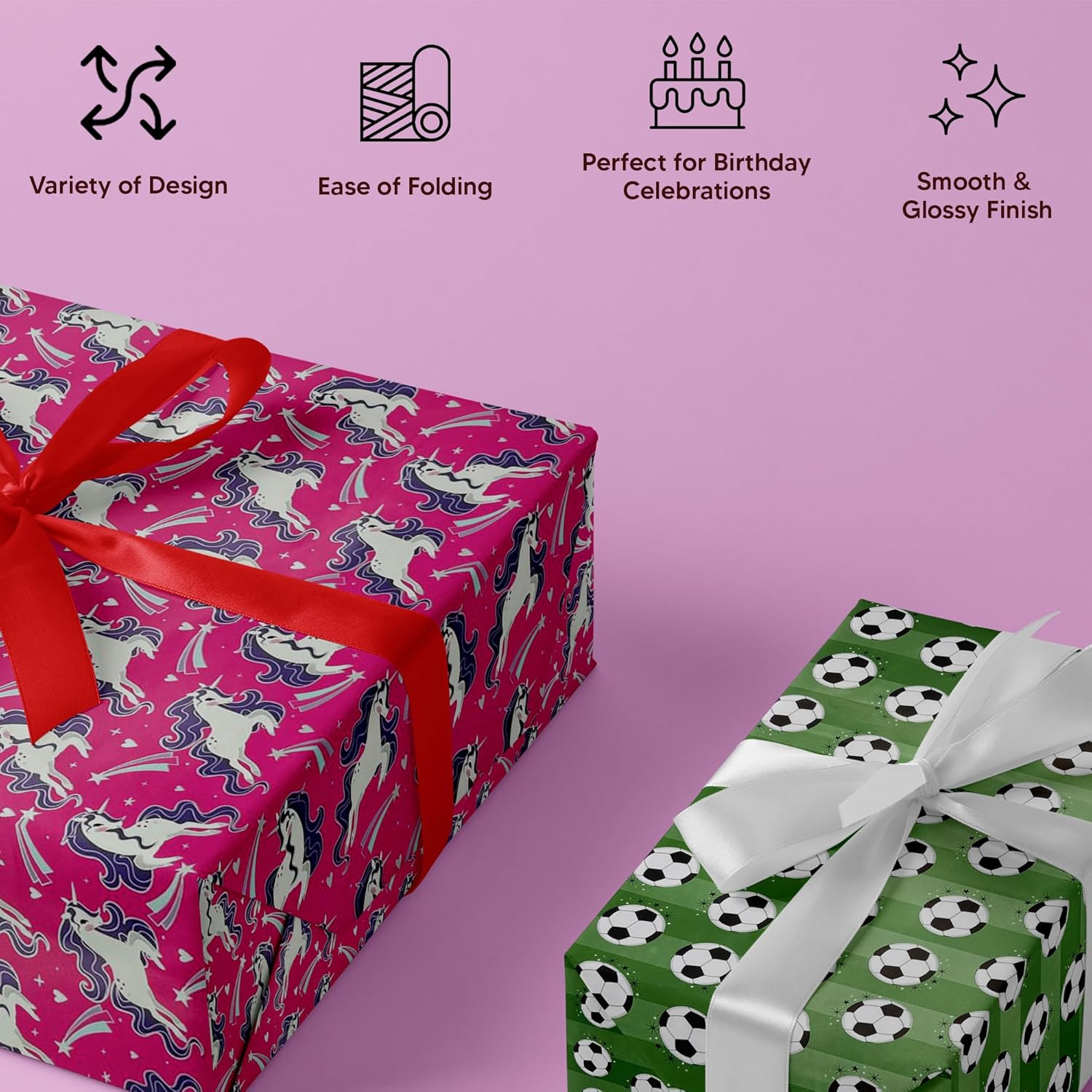 Happy Birthday Gift Wrapping Paper Roll Kids Cute