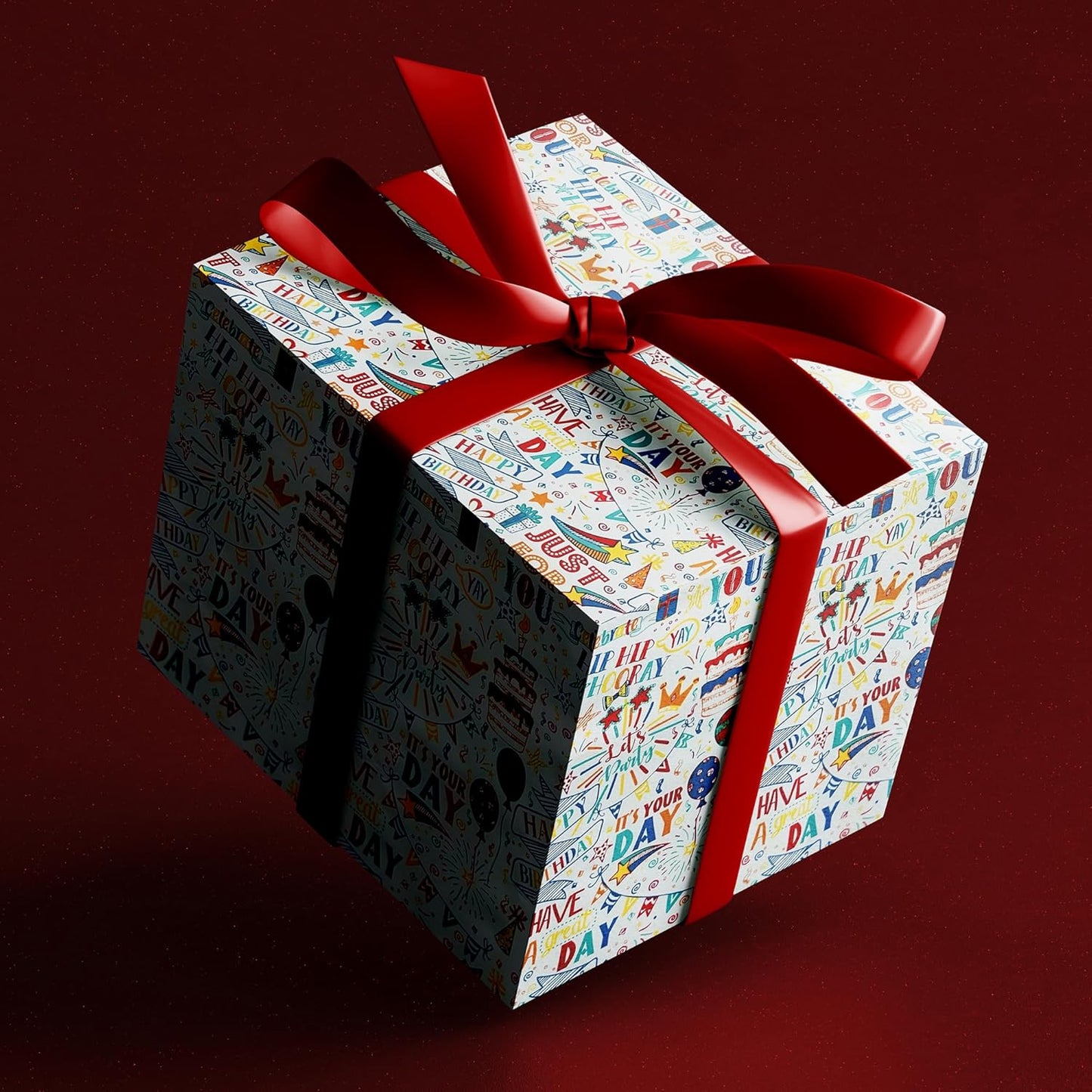 Happy Birthday Gift Wrapping Paper Roll Multipack