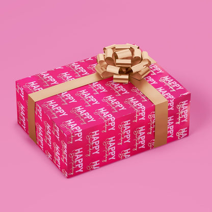 Happy Birthday Gift Wrapping Paper Roll Multipack
