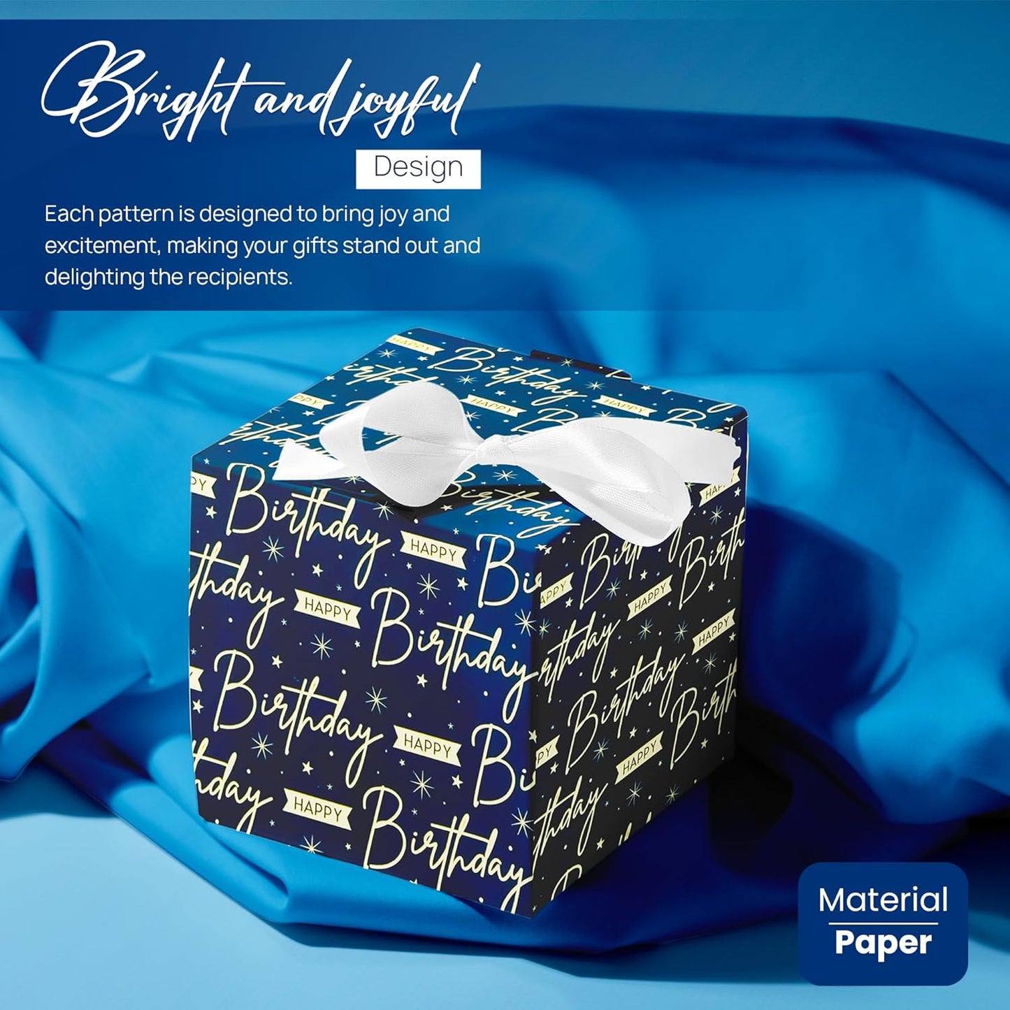 Happy Birthday Gift Wrapping Paper Roll Multipack