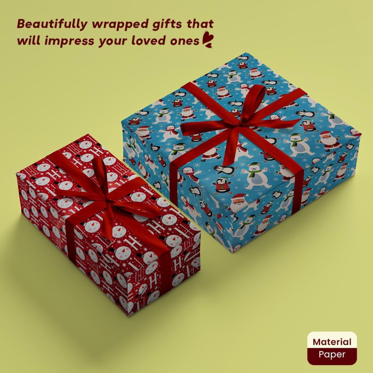 Christmas Wrapping Paper Roll with Tags