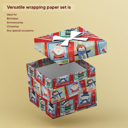 Christmas Wrapping Paper Roll with Tags