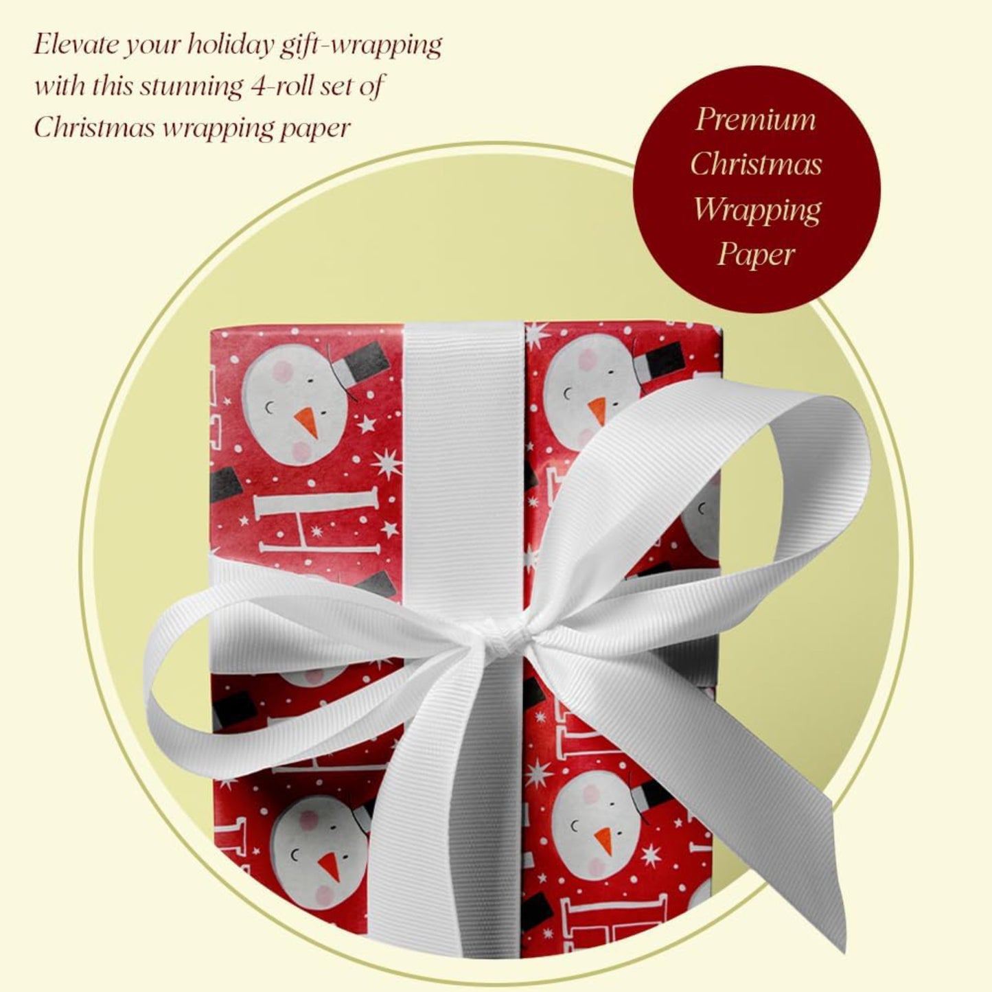 Christmas Wrapping Paper Roll with Tags