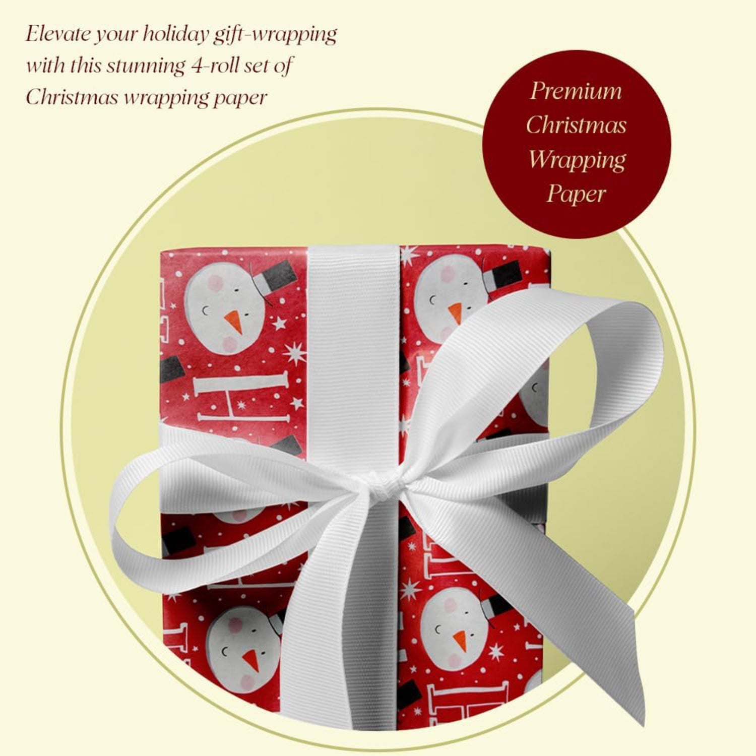 Christmas Wrapping Paper Roll with Tags