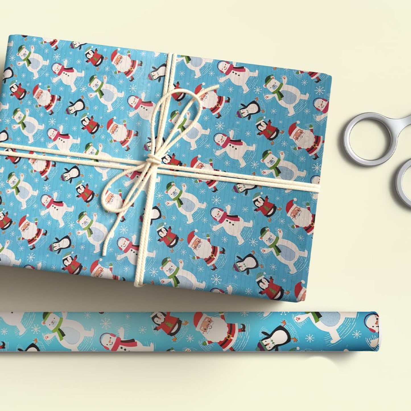 Christmas Wrapping Paper Roll with Tags