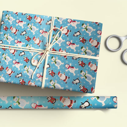 Christmas Wrapping Paper Roll with Tags