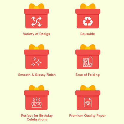 Christmas Wrapping Paper Roll with Tags