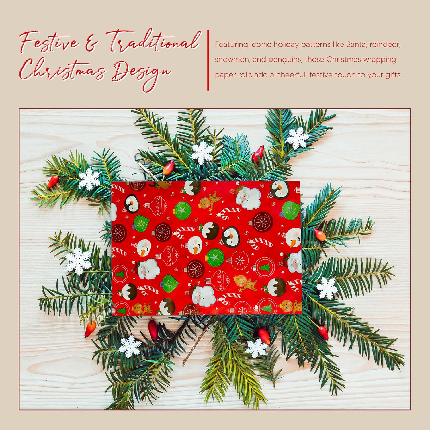 Christmas Wrapping Paper Roll Multiple design