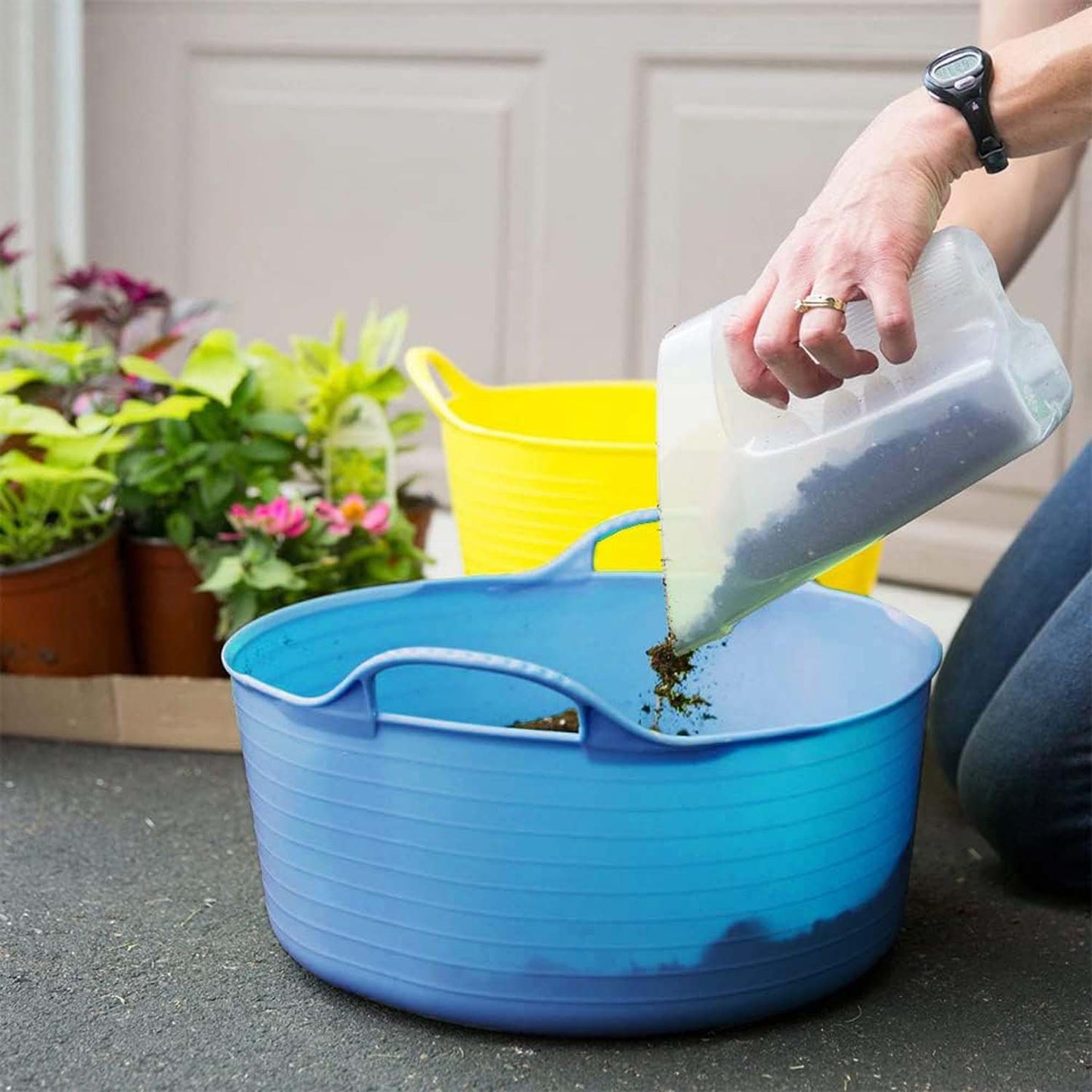 Shallow Tub With Double Handles - 15Ltr, sky blue