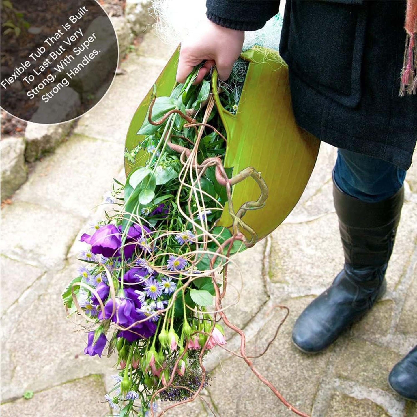 Shallow Tub With Double Handles - 15Ltr, Yellow