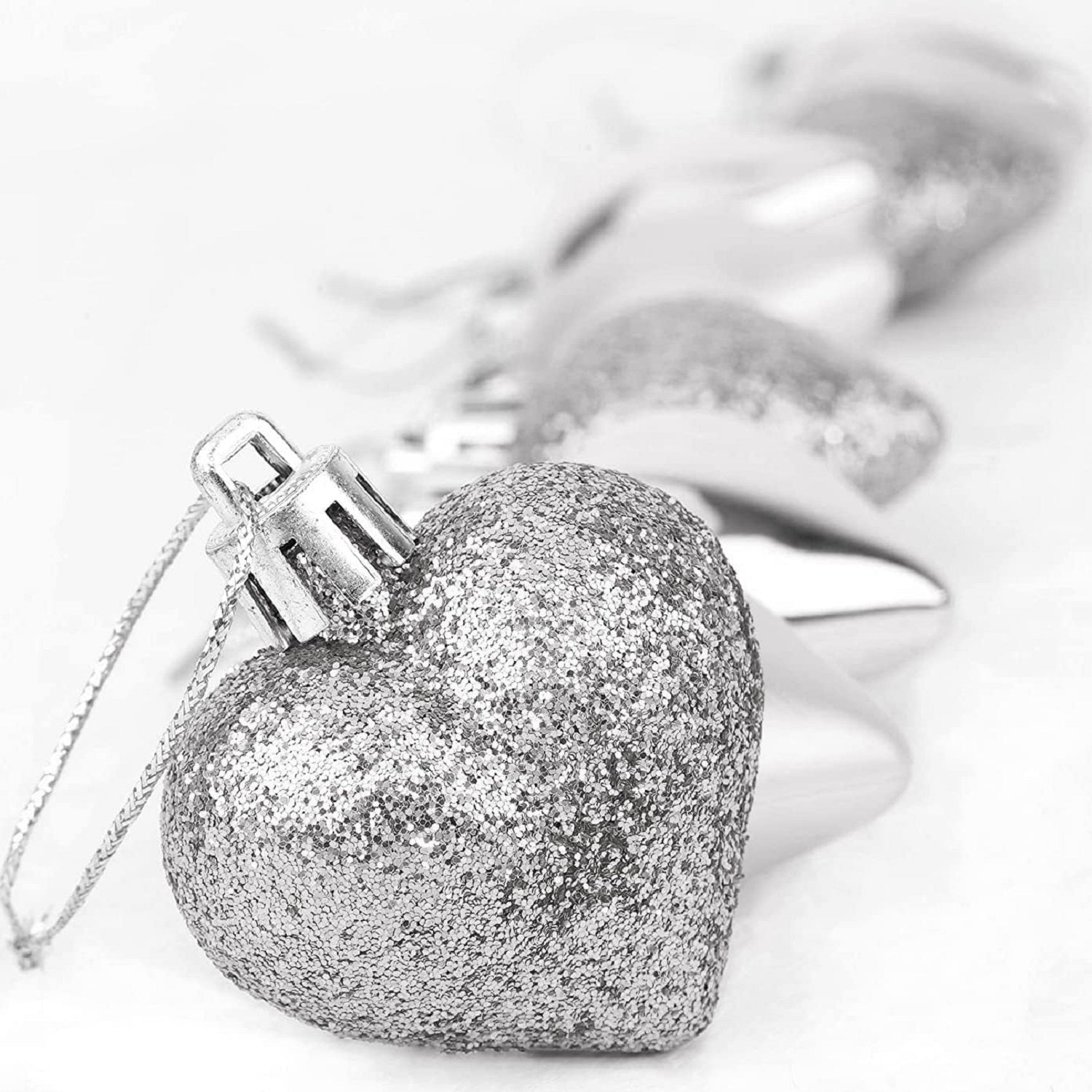 Christmas Heart Baubles Hanging Ornaments