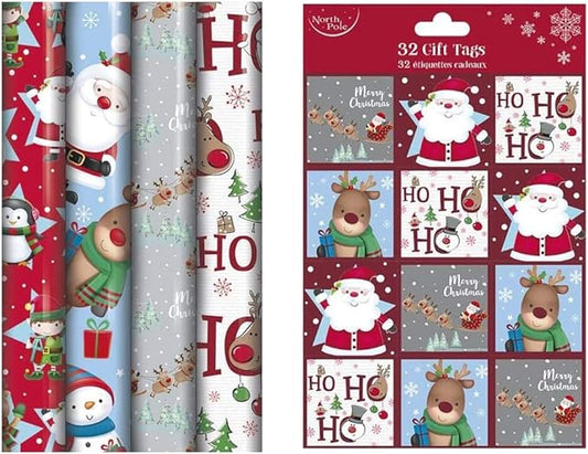 4 X 7M Cute Christmas Character Wrapping Paper Roll
